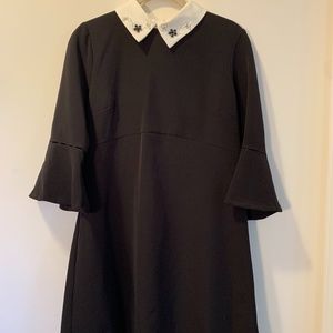 Zara Shift Dress with Jeweled Collar